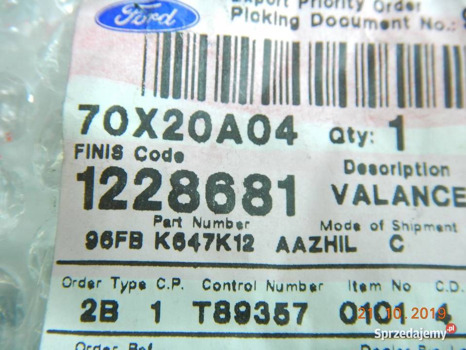 OSŁONA FOTELA LEWY PRZÓD PRAWA FORD KA 9608 ASO sprzedam