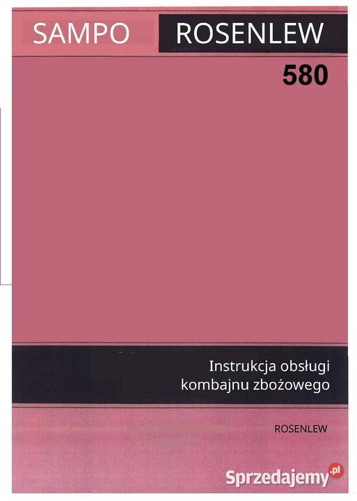 SAMPO ROSENLEW SR580 Instrukcja obsługi 580 SR Szamotuły