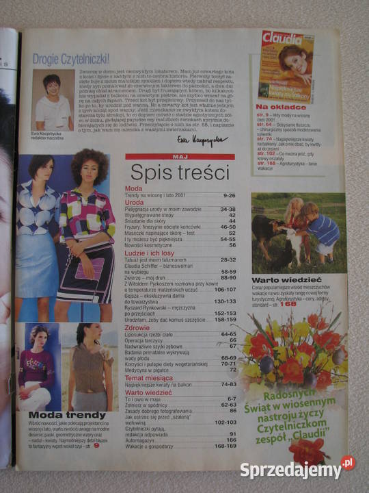 Magazyn Claudia miesięcznik z lat 1997 2013 Brzegi