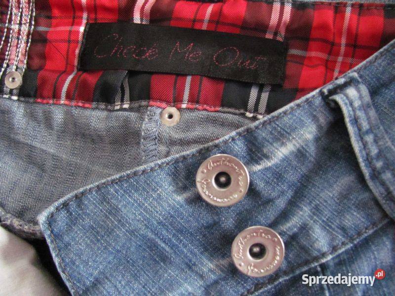 jeans mini spódnica check me out Zamość