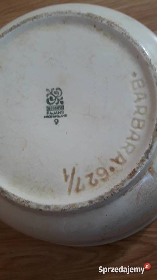 094Miska głęboka z paskami sygnowana Włocławek Bydgoszcz