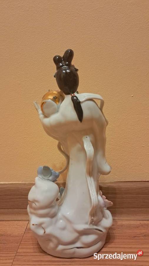 Chińska Porcelanowa Figurka Gejszy Vintage Świecie