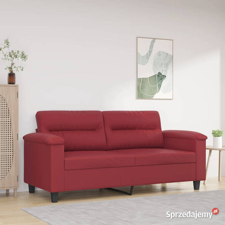 2osobowa sofa winna czerwień 140 sztuczna skóra Warszawa sprzedam