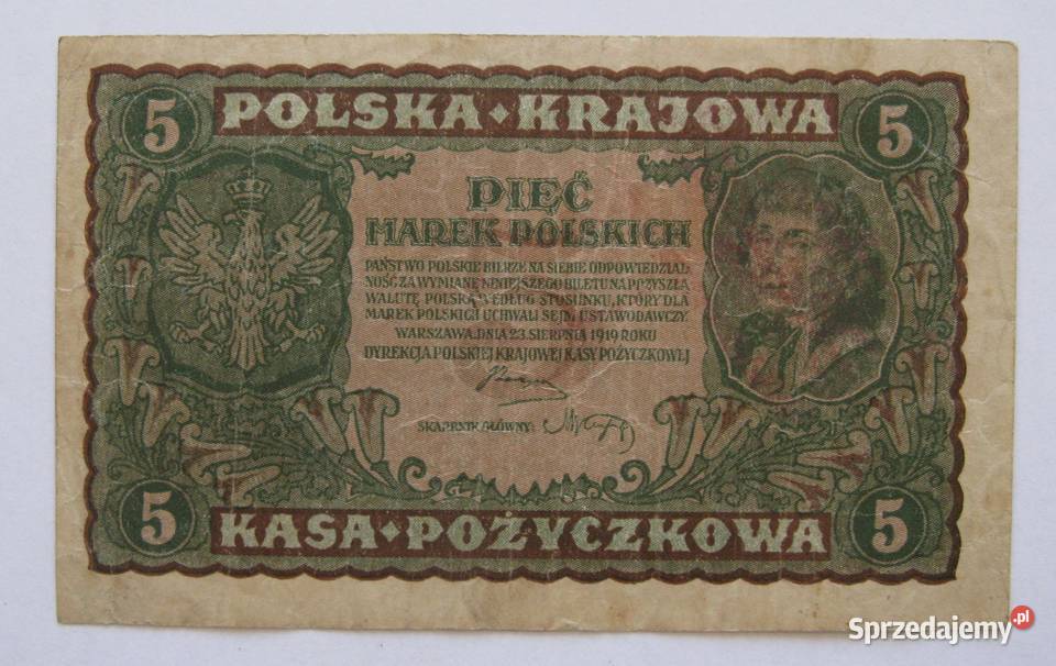 5 2x10 20 Marek Polskich 1919 zestaw 4 Dąbrowa Górnicza sprzedam