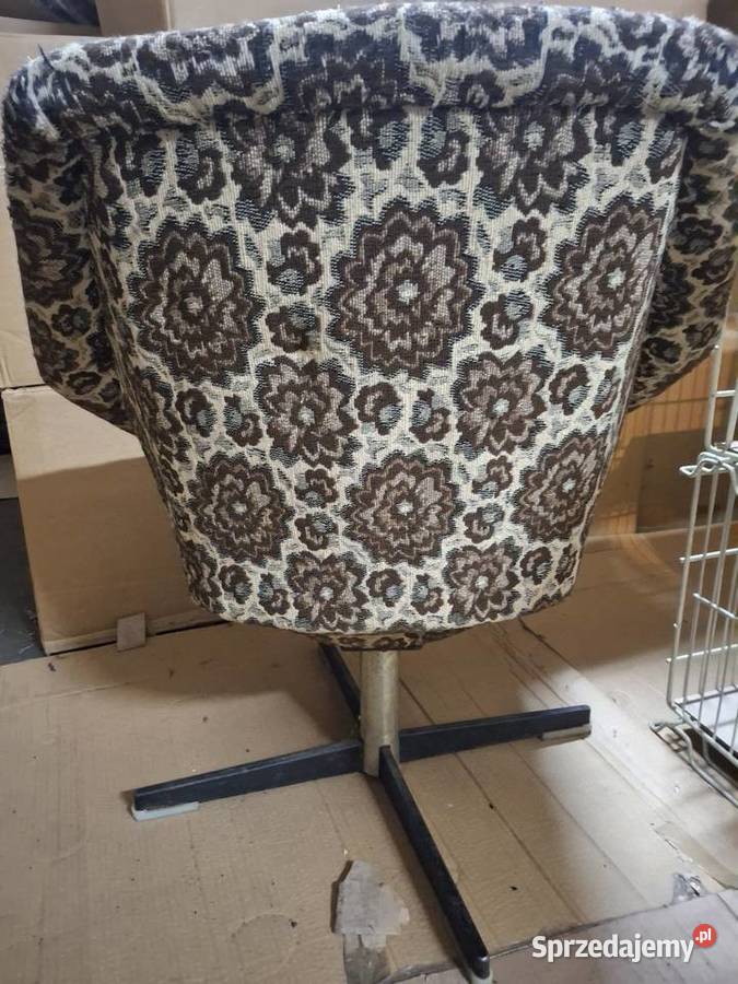 Fotel kręcony PRL do renowacji Rawa Mazowiecka