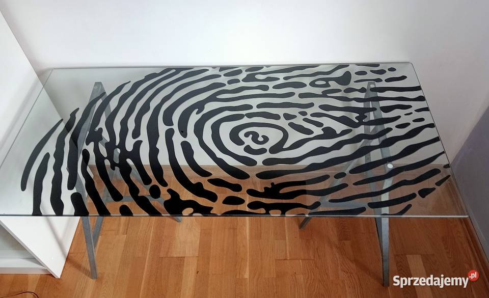 Biurko stół IKEA blat szklany z nadrukiem Meble Jaworzno