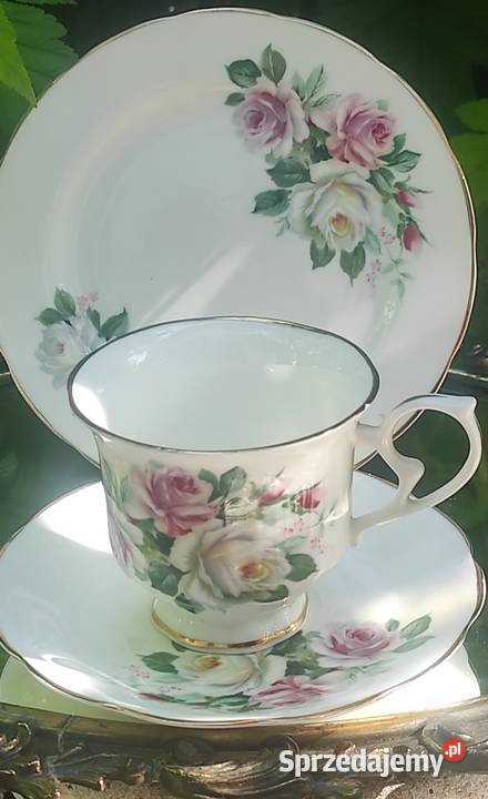 Porcelana zdobiona motywem róż łódzkie Pabianice