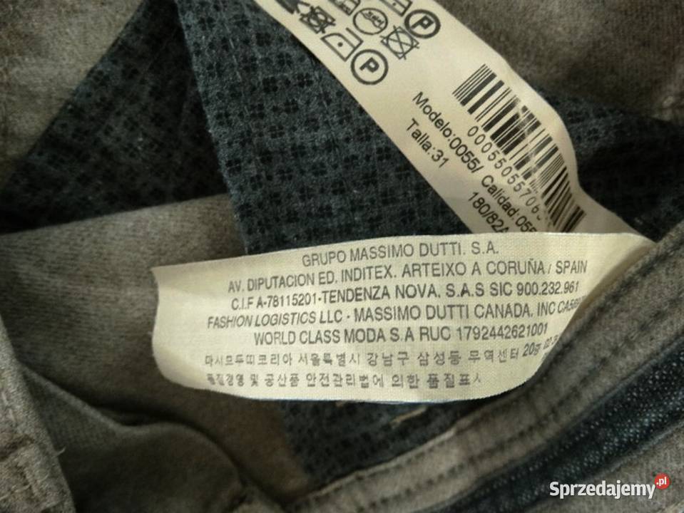 Spodnie Massimo Dutti Beżowe Bawełna Proste Rozmiar 40(L) Łomża