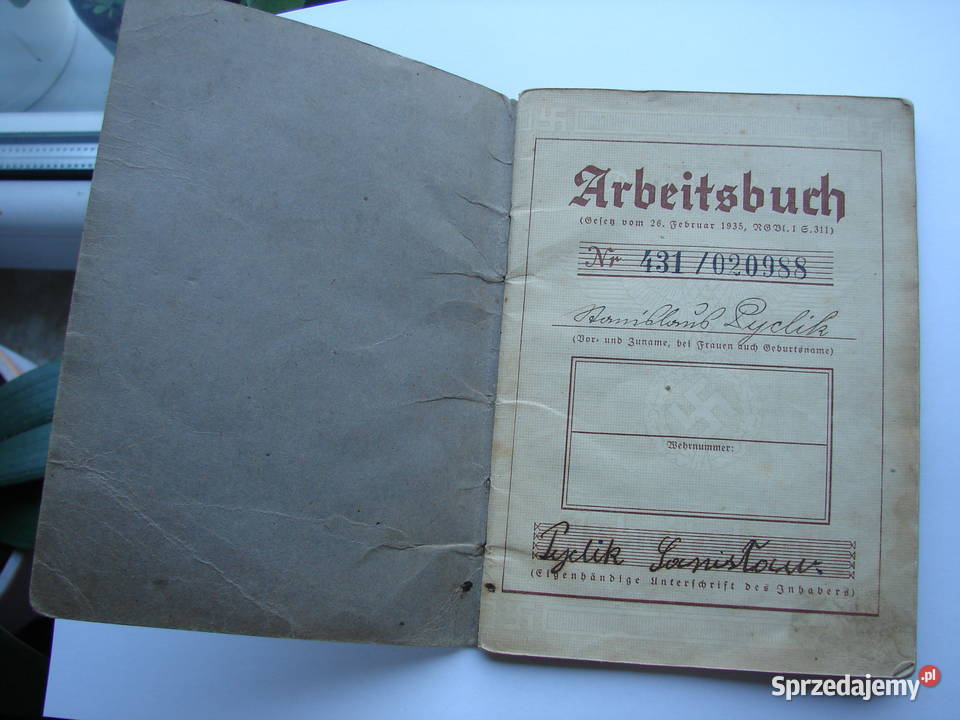 Kocoń gm Ślemień Żywiec Arbeitsbuch książeczka mazowieckie Warszawa sprzedam