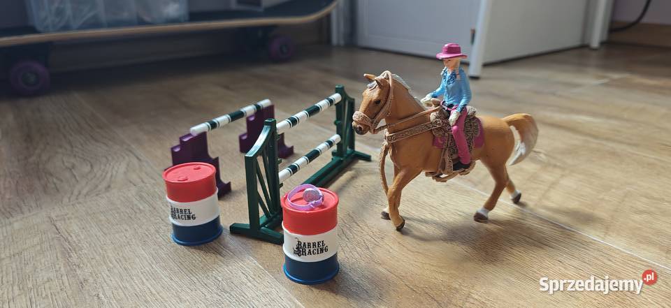 Figurka Schleich konia z jeźdźcem używana wielkopolskie Koziegłowy sprzedam