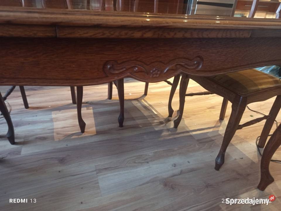 Meble dębowe do jadalni antyczne z Francji łódzkie Łódź