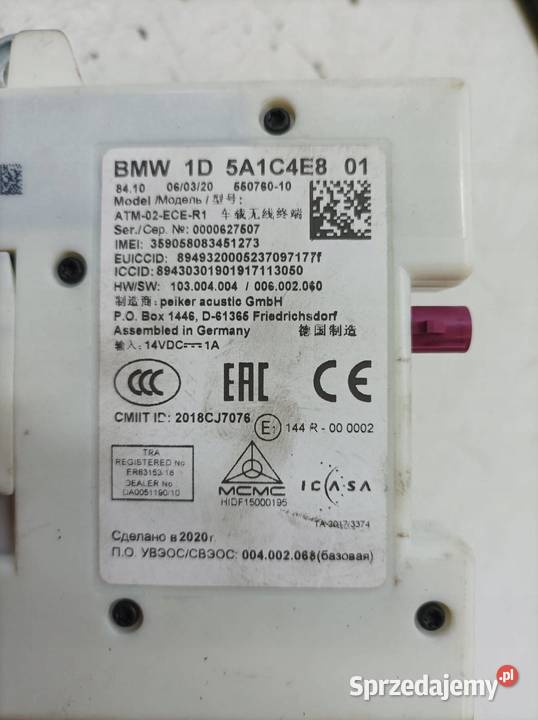 MODUŁ TELEMATIC ANE 5A1C4E8 6826326 9252257 Bmw osobowe