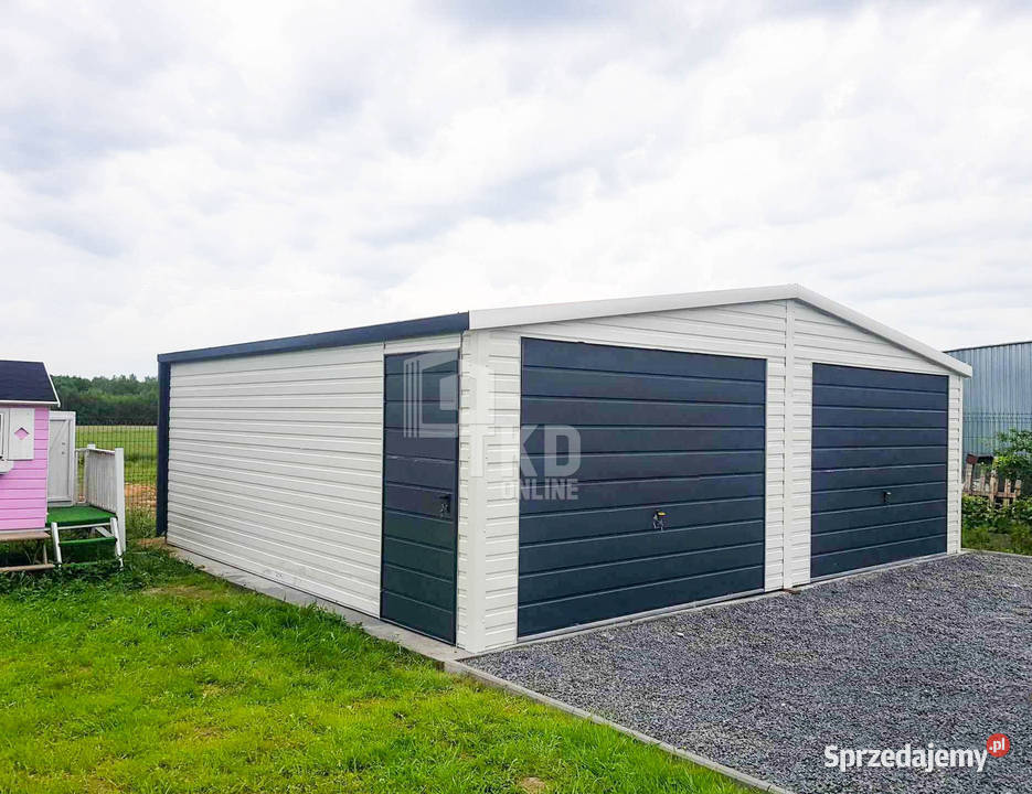 Garaż Blaszany 7x6 2x Brama rynny Antracyt biały Sprzedaż Cieszyn sprzedam