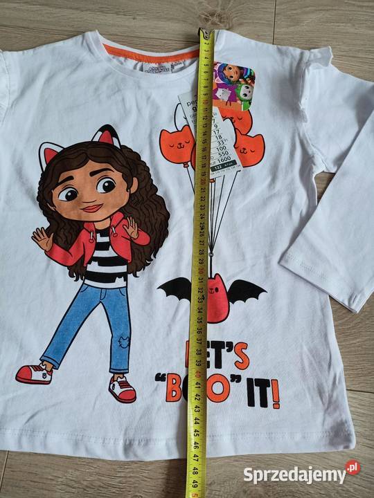 Bluzka koszulka dziewczęca na długi rękaw biała długi Bluzki, koszulki i kaftaniki