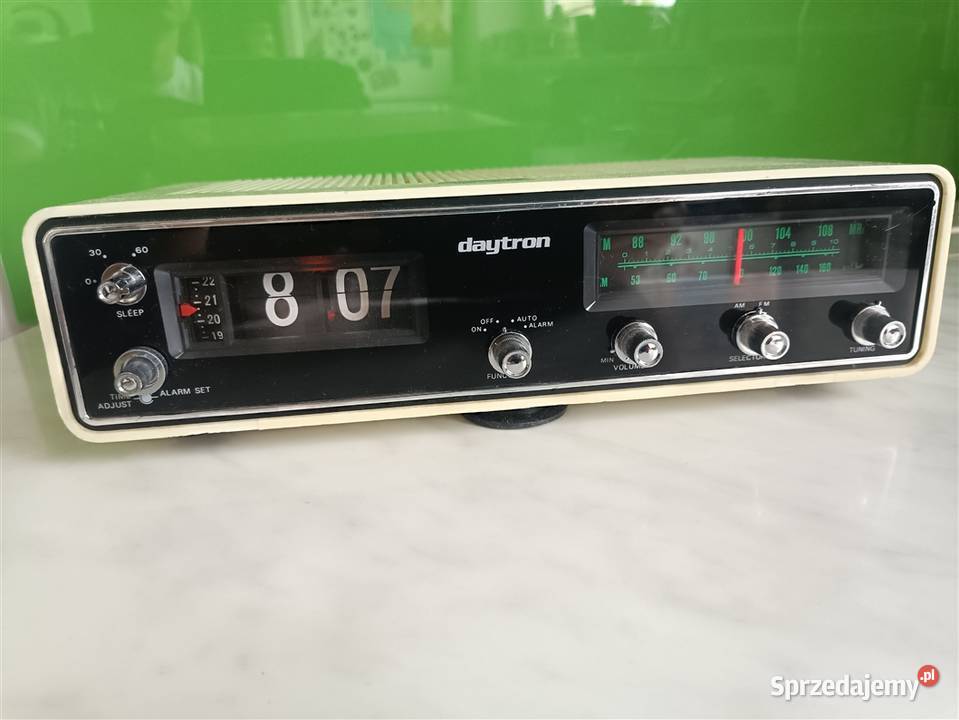 Radiobudzik klapkowy lata 70 DAYTRON stołowy Wyposażenie wnętrz Tarnobrzeg