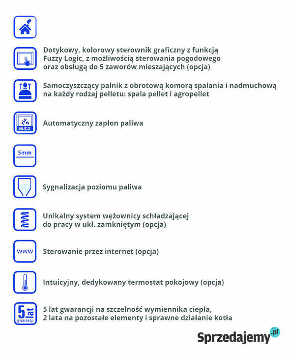 Kocioł piec na pelet SLIMPELL 10kW prod Nakło Śląskie