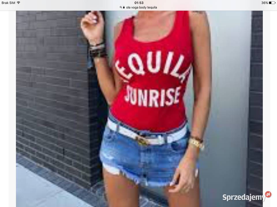 Body Czerwone Damskie OLA VOGA r M NOWE Pozostałe Nowa Sól