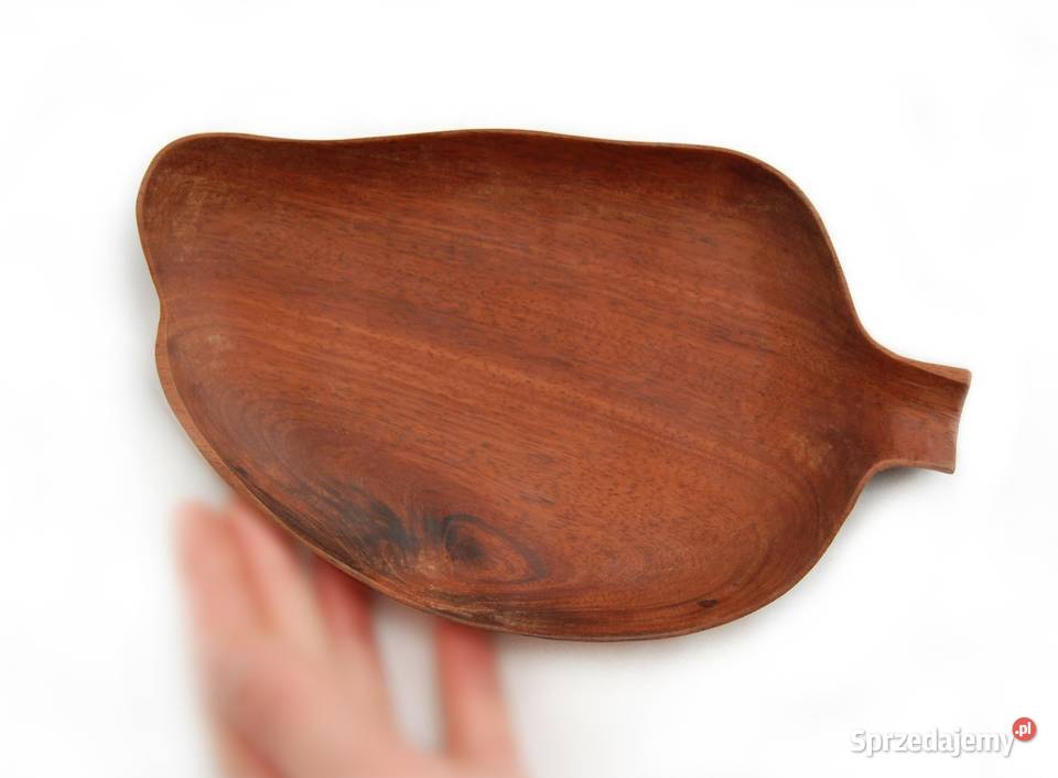 Rzeźbiona patera owoc mango drewno teak lata 70 Lublin