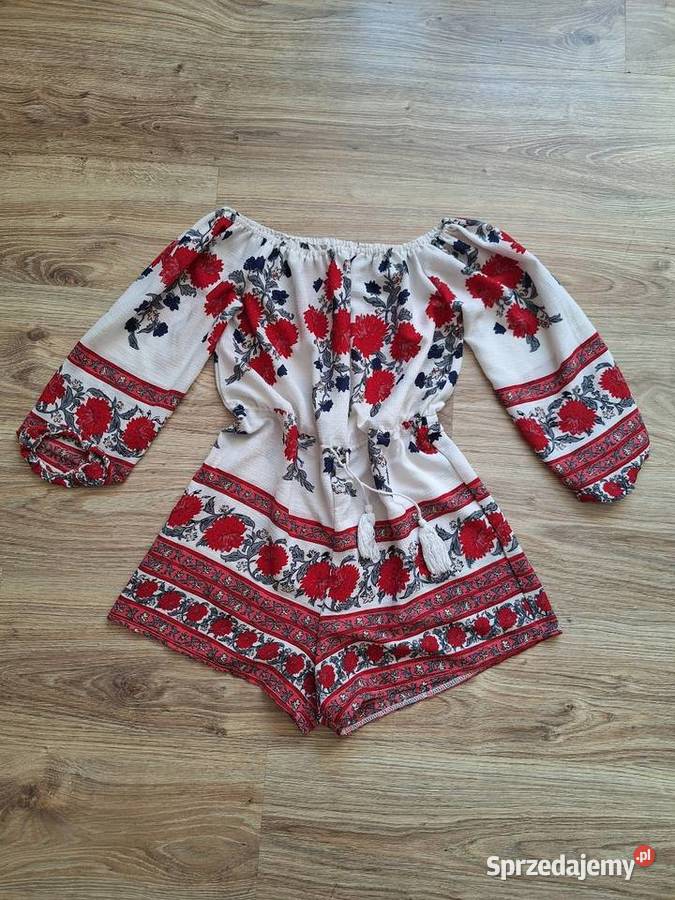 Piękny letni kombinezon krótki hiszpanka biały Kraków