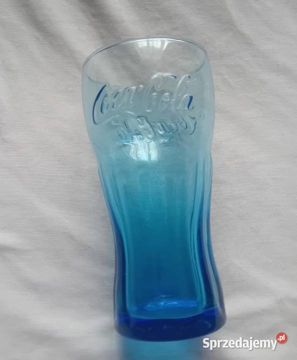 Kolekcjonerska niebieska szklanka Coca Cola Porcelana i szkło wielkopolskie