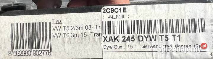 Dywaniki Gumowe RIGUM do VW T5T6 Przód Kierowca Motoryzacja Stary Adamów