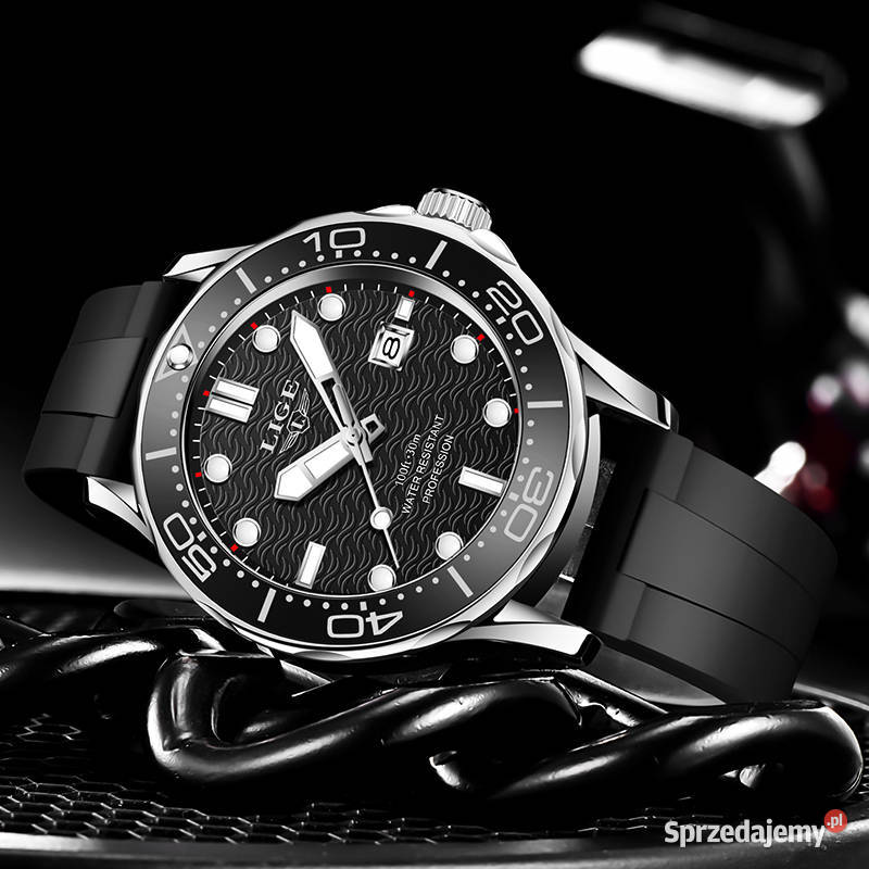 Zegarek męski sportowy Lige styl nurka Seamaster