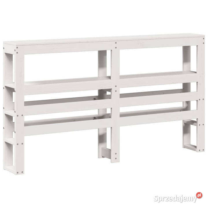Rama łóżka z wezgłowiem biała lite drewno 82cm Łóżka Warszawa