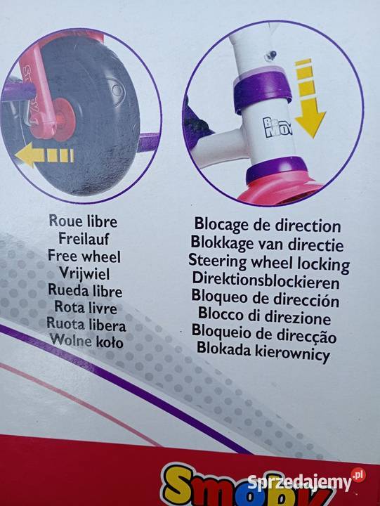 Rowerek trójkołowy Smoby RóżowyFioletowyBiały Włocławek sprzedam