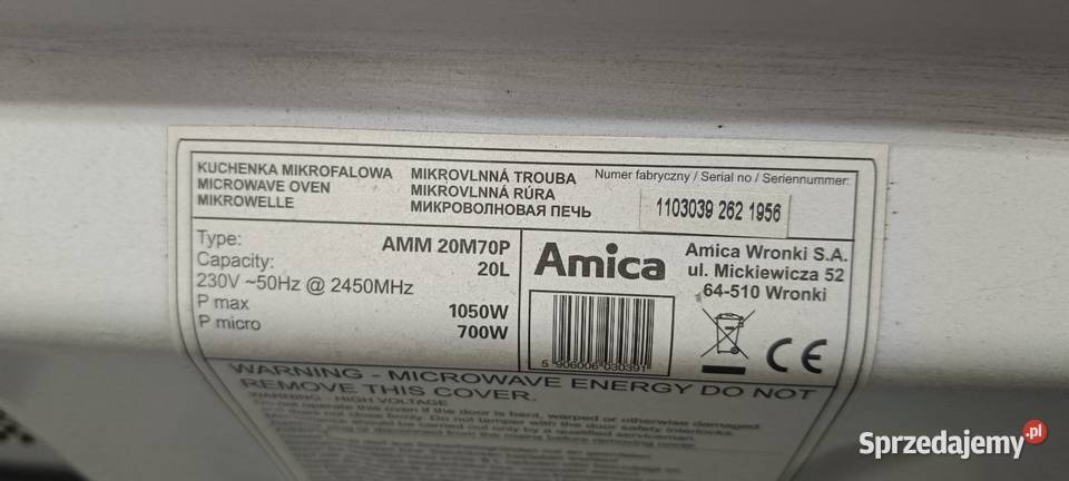 Mikrofalówka Amica Jastrzębie-Zdrój sprzedam
