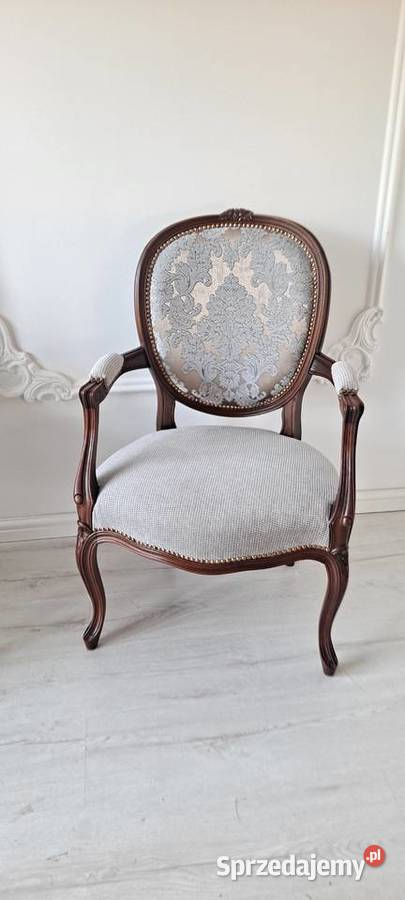 Stylowy fotel krzesło ornament Ludwik 92cm Szczecin