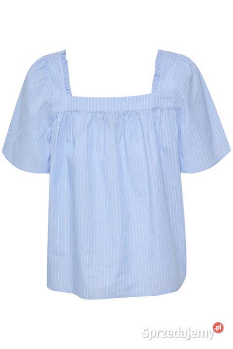 Niebieska bluzka w paski M 38 bawełna My biały Szczecin