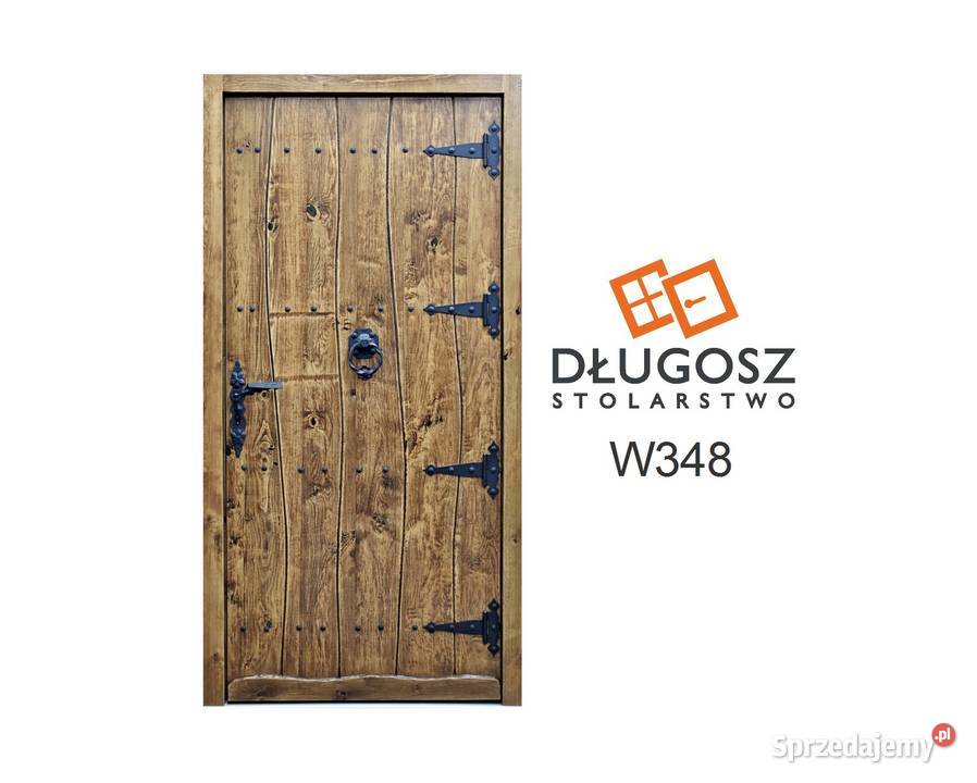 Drzwi DŁUGOSZ drewniane zewnętrzne góralskie