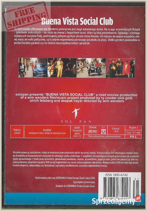 Buena Vista Social Club 1999 DVD 1 płyta małopolskie Krynica-Zdrój