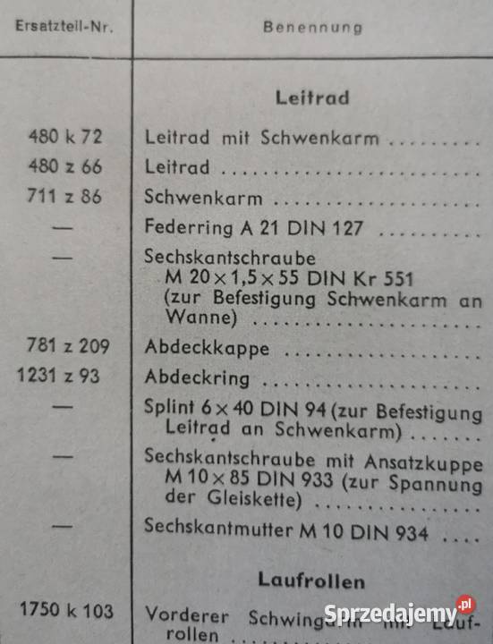 Katalog części SdKfz 303 Goliath Lębork