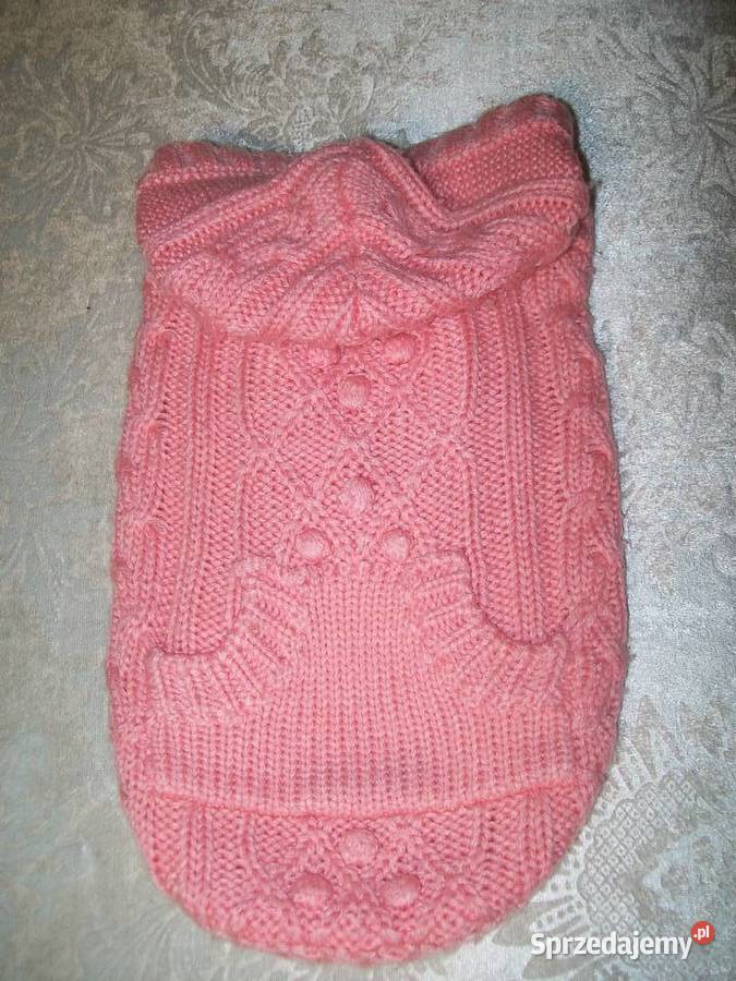 Różowy sweter pieska rustykalny wzór Białystok