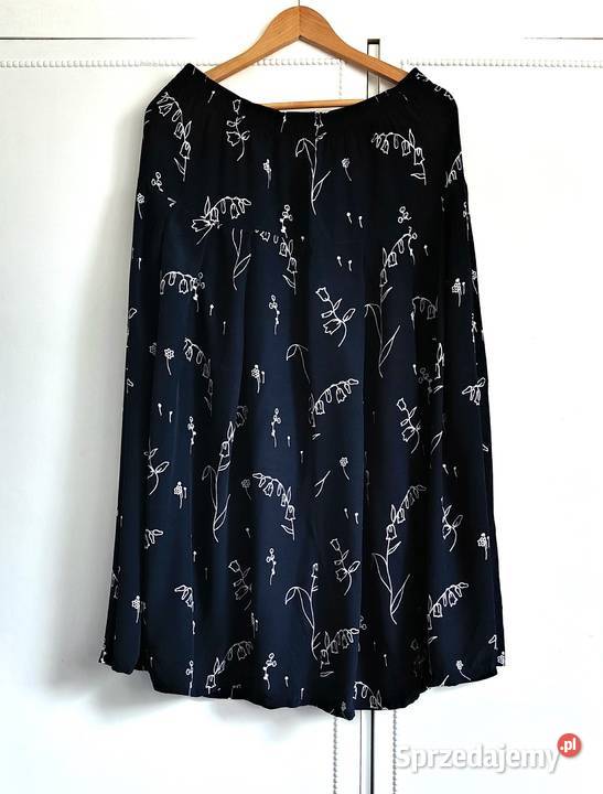 Spódnica midi długa 44 XXL plus size granatowa