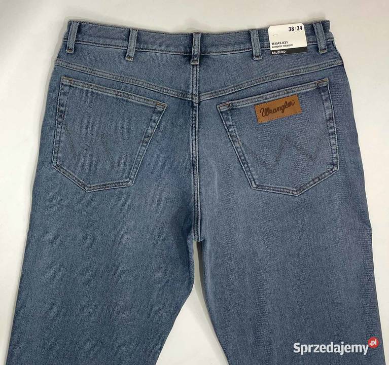 Spodnie męskie jeansy Wrangler Texas 821 Cover niebieski