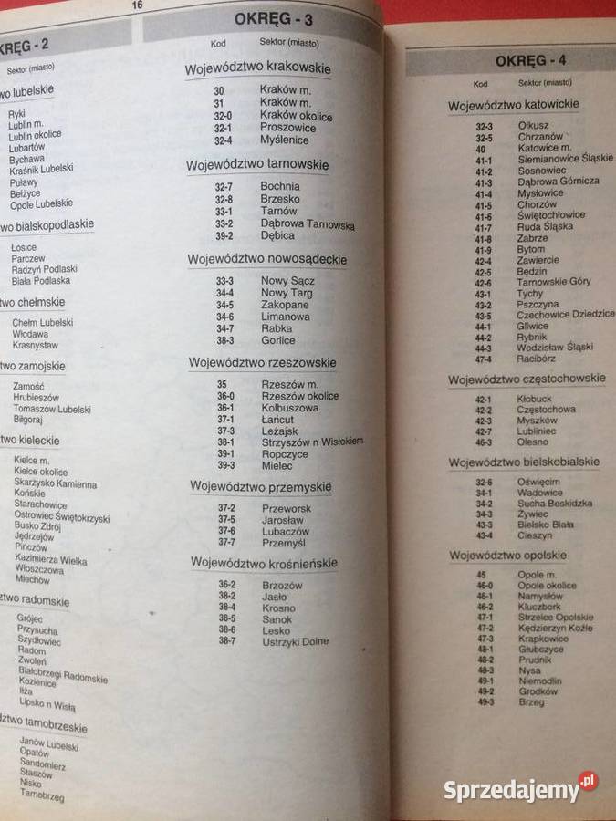 2843 Oficjalny Spis Pocztowych Numerów zachodniopomorskie Szczecin sprzedam