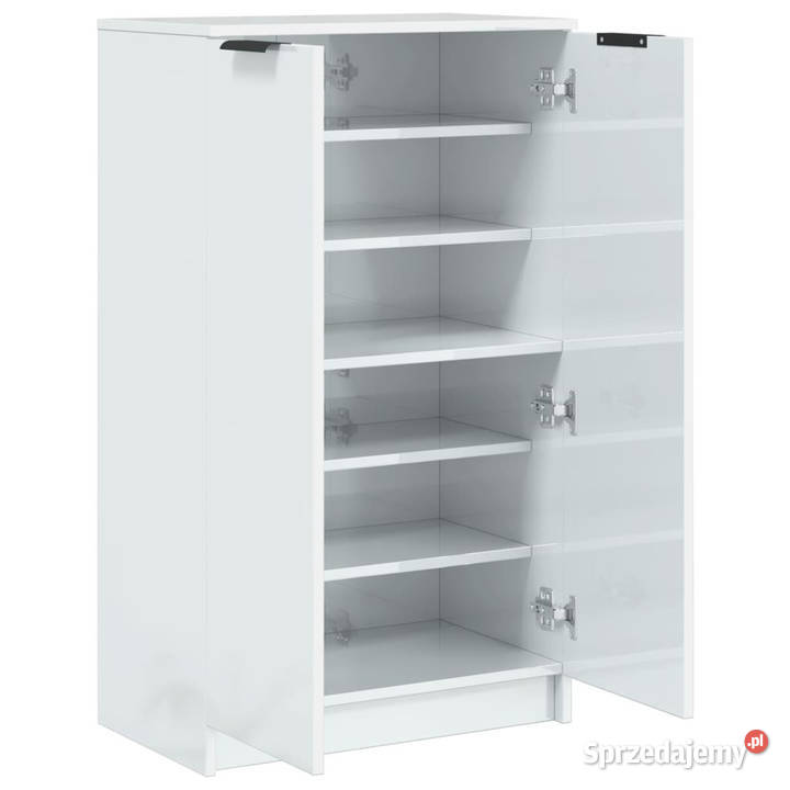 Szafka na buty wysoki połysk biała 59x35x100