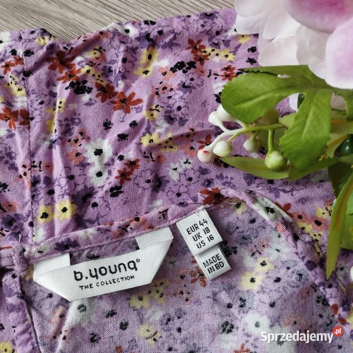 Bluzka damska BYoung r 44 fioletowa 100 wiskoza Kwiatki Moda i Styl Bogatynia