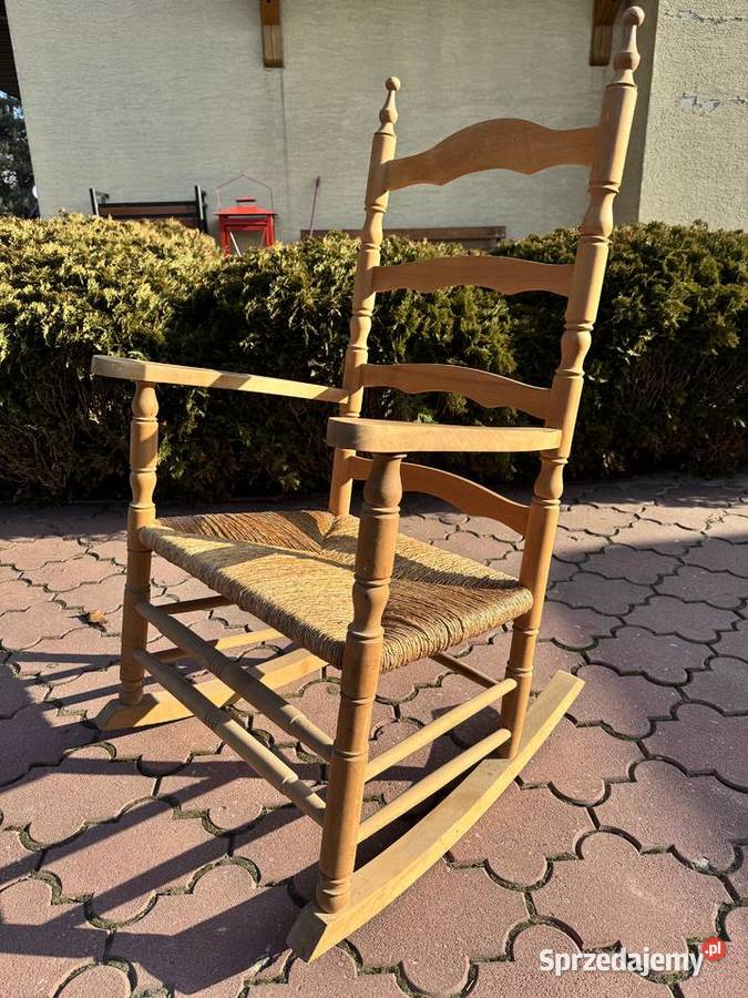 Fotel bujany drewniany bujak na biegunach Garwolin sprzedam