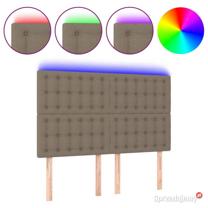 Zagłówek do łóżka z LED taupe 144x5x118128 Warszawa