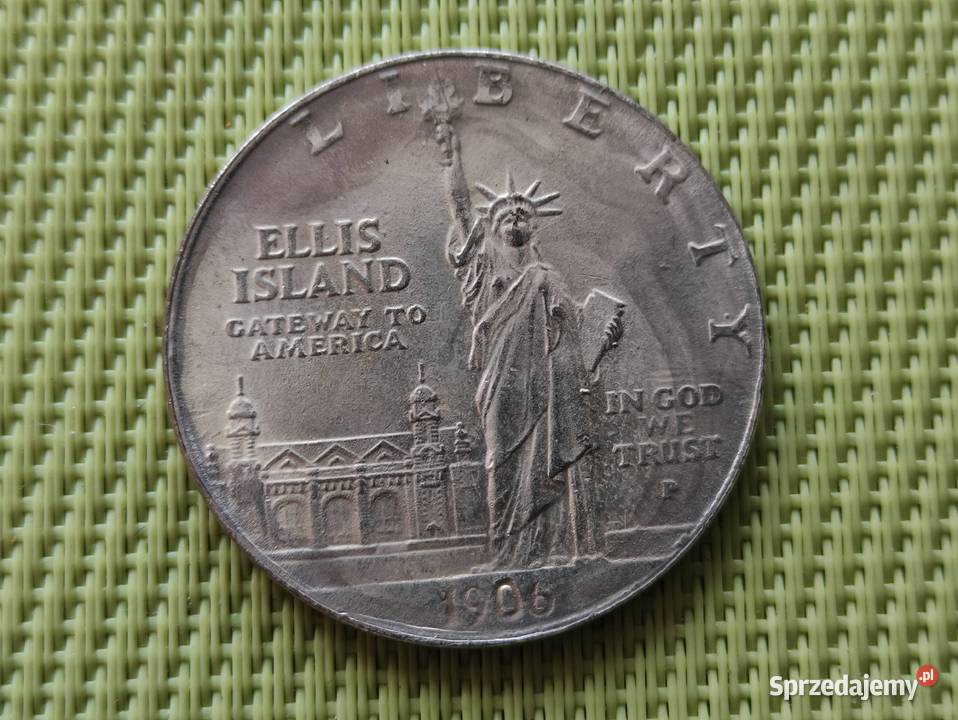 MonetaNumizmatKopia 1 DOLLAR 1906 USA ELLIS Numizmatyka Pruszków
