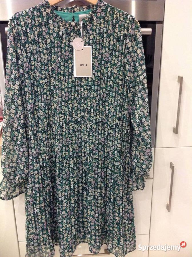 Sukienka Damska ICHI ML NOWA zielona Kwiatki zielony Nowa Sól