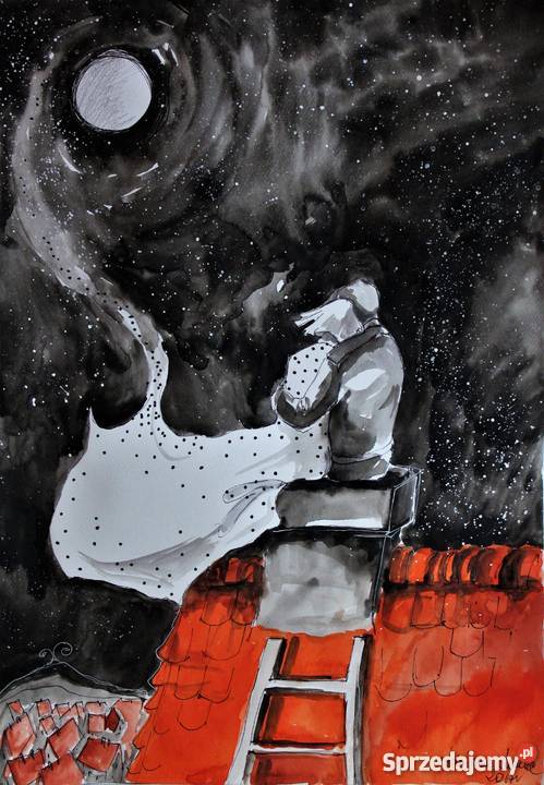 Akwarela i piórko pełni artystki Adriany Laube