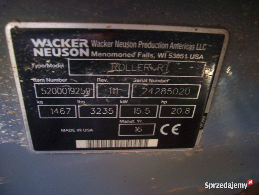 17 Walec Wacker Neuson RTSC3 2016R Żywiec
