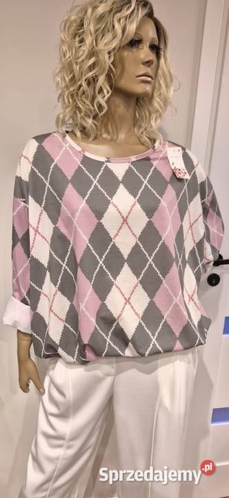 Made In Italy Bluzka Romby 95viskoza 5elastan