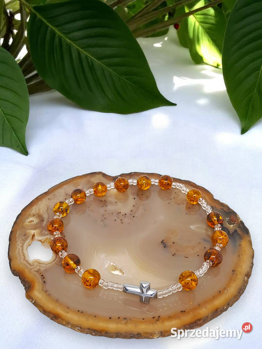 Bransoletka różaniec dziesiątka różańca BURSZTYN Warszawa