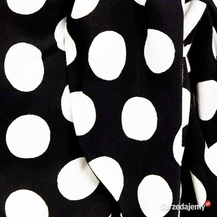 Zara piękna kopertowa czarna sukienka w białe długi mazowieckie Warszawa