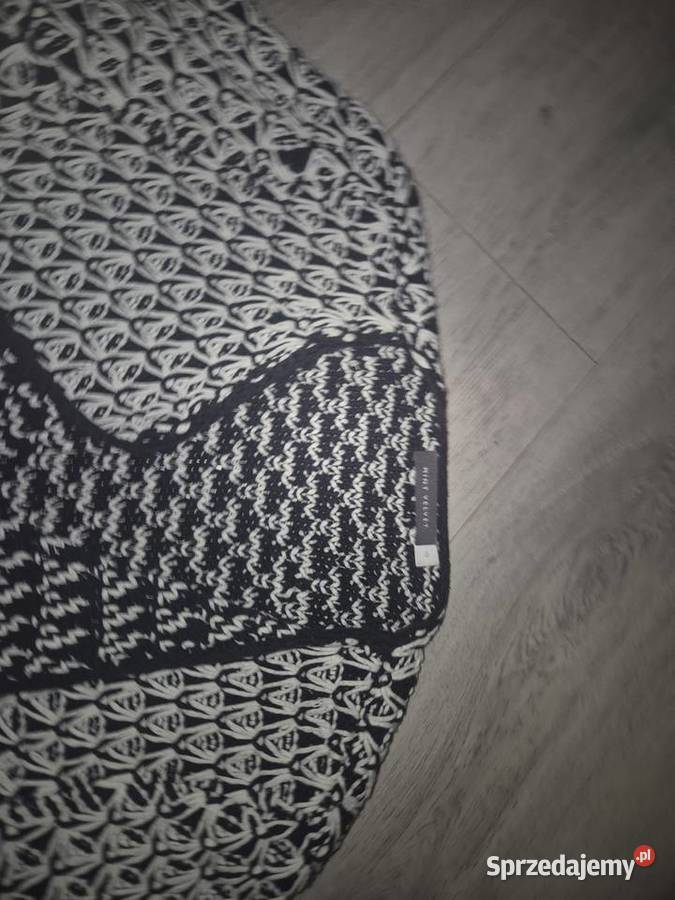 Narzutka damska cardigan czerń i biel frędzle Łódź sprzedam